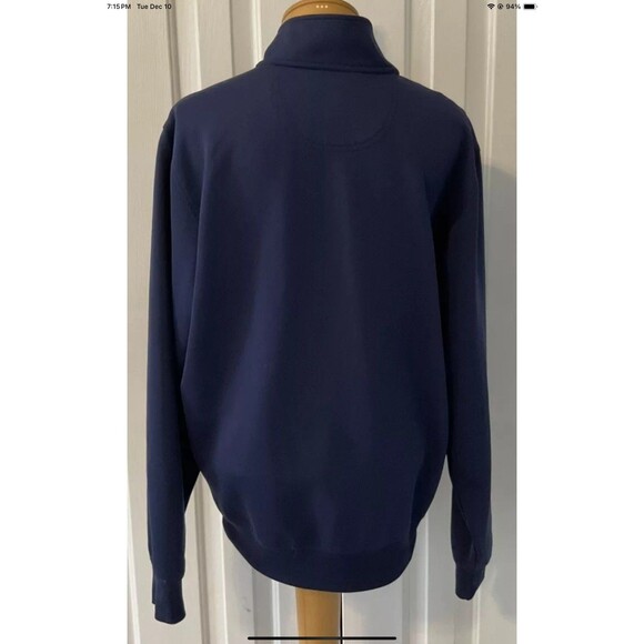 Fairway Green Tech F&G Pullover Mens M Navy Blue 1/4 Zip Golf Logo Long Sleeve - Picture 2 of 7